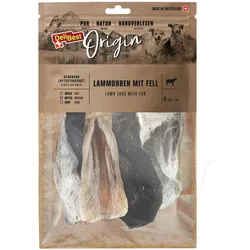 DeliBest Lammohren mit Fell Hundekauartikel 4 Stück