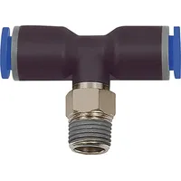 Riegler T-Steckverschraubung »Blaue Serie«, drehbar, R 3/8 außen Ø10