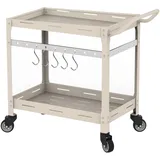 casa.pro Outdoor Servierwagen, Bard Stahl 72x77x38 cm Champagne