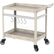 casa.pro Outdoor Servierwagen, Bard Stahl 72x77x38 cm Champagne