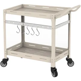 casa.pro Outdoor Servierwagen, Bard Stahl 72x77x38 cm Champagne