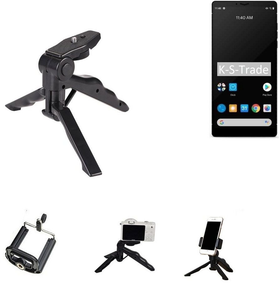 K-S-Trade für Carbon 1 MKII Smartphone-Halterung, (Stativ Tisch-Ständer Dreibein Handy-Stativ Ständer Mini-Stativ) schwarz