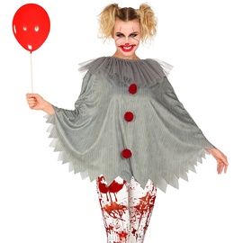 WIDMANN - Kostüm Horror Clown, Poncho, Joker, Mottoparty, Halloween