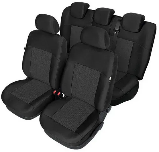 Komplettes Kegel-Sitzbezug-Set für vordere und hintere Sitze Audi A4 B8 2007–2015, schwarz, Textil