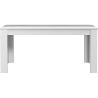 Forte Dining Tables Esstisch, Holzwerkstoff, Betonoptik Lichtgrau Weiß, 90 x 160 x 74,7 cm