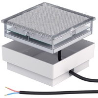 ledscom.de 10er-Set LED Pflasterstein CUS, IP67, 230V, 15x15x4cm, kaltweiß