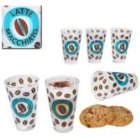 Ritzenhoff & Breker Latte-Macchiato-Glas Ritzenhoff 6x Cremona Latte Macchiato Gläser 240ml blau Eis-Kaffee, Glas