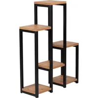 [en.casa] Pflanzregal Rosenholm 6 Ablagen 60 x 30 cm Schwarz