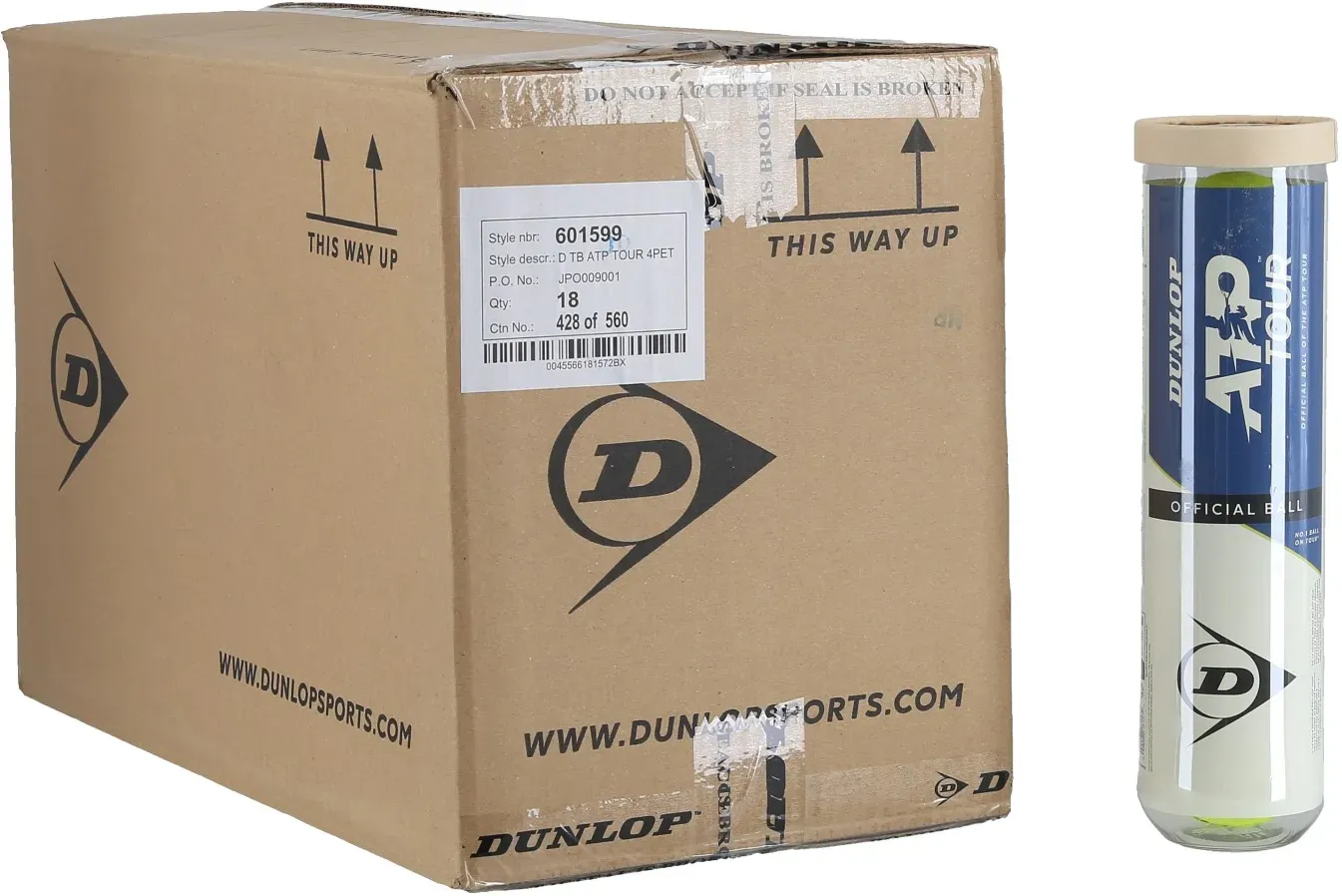 Dunlop Tennisbälle ATP Tour (offizieller ATP Tour Ball) Dose 18x4er im Karton