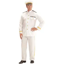 Weißes Navy Captain Herren Kostüm - XXL