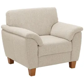 Home Affaire Sessel Alta Mikrofaser 101 x 87 x 88 cm Beige mit Federkern und Kontrastnaht