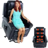 Mendler Fernsehsessel HWC-K63, Relaxsessel Sessel, Liegefunktion Aufstehhilfe Massage Heizfunktion, Kunstleder schwarz