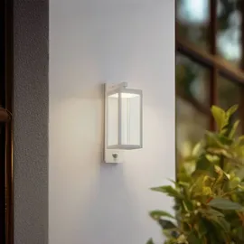 LUCANDE Ferdinand, LED Draußen Wandleuchte w/Sensor weiß, Sensor, 38 cm - Weiß