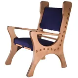 JVmoebel Sessel Esszimmer Stuhl 1 Sitzer Sessel Holz Luxus Klasse Barock Rokoko Möbel (Sessel), Made in Europa blau