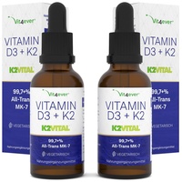 Vitamin D3 + K2 3400 Tropfen = 100ml MK7 Hochdosiert - 99,7% All trans K2VITAL®