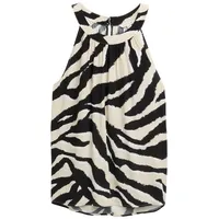 Tom Tailor Damen Neckholder Blusentop, braun, Gemustert, Gr. 36