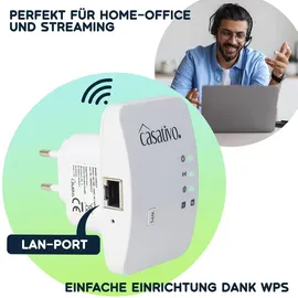 casativo Mini-WLAN-Repeater 300 Mbit/s weiß