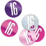 Unique Konfetti 14 g Rosa/Silber Zahl 16