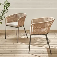 Sweeek 2er-Set Gartensessel aus verzinktem Stahl, mit Seilbespannung und