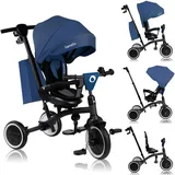 lionelo Tris Plus Dreirad von 9 Monaten bis 5 Jahren bis zu 25 kg, Kinderwagen, Große PU-Räder Drehbarer Sitz 360 ° Verstellbare Rückenlehne Montage ohne Werkzeug