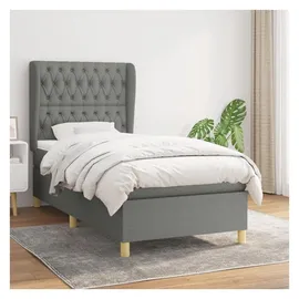 vidaXL Boxspringbett 100 x 200 cm Dunkelgrau