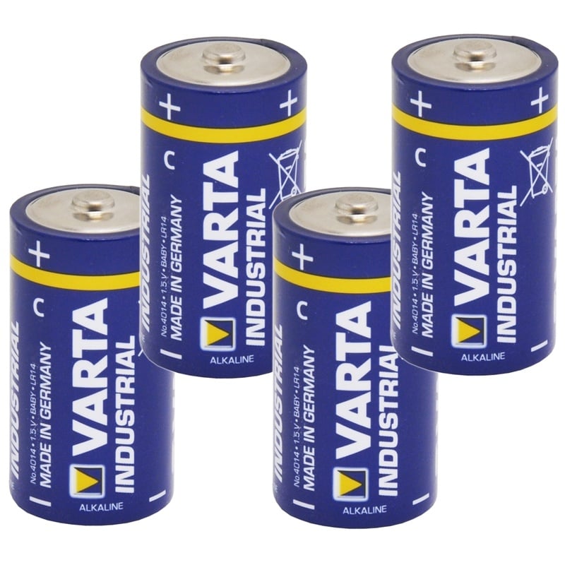 4x 1,5V Batterie, Pack C, Varta Industrial