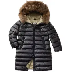 Blauer für Frauen/Mädchen. 24WBLGK03077 Kristin Junior langer Pelzmantel schwarz (12años= 152cm), Lässig, Nylon, Kinderbekleidung