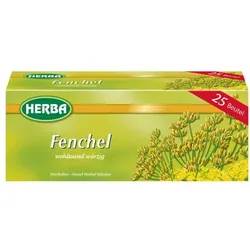 Herba Herba Kräutertee Fenchel Tassenportion, 25 Stück