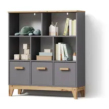 livinity® Kinderregal Mailo 98,4 x 113,4 cm Eiche grau