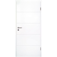 Wellker Zimmertür weiß mit Zarge Luanda Spar-Set lackiert, DIN Links, 610x1985 mm,80-98 mm,WC