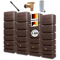 4rain Slim Wood Decor Wandtank 1400 l braun