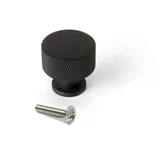 Emuca - Lot von 10 Möbelknöpfe, Durchmesser 30mm, Aluminium, Schwarz lackiert