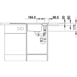 Blanco Axis III 5 S-IF Edelstahl Seidenglanz + Excenterbetätigung + InFino + Glasschneidbrett