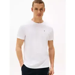 Tommy Hilfiger für Herren. 2S87904671 Bio-Baumwoll-T-Shirt weiß (L), Lässig, Kurzarm, Bio-Baumwolle, Nachhaltig