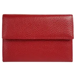 Geldbörse SAMANTHA LOOK, rot, Leder, unifarben, leicht glänzend, modisch, Kleinlederwaren, echt Leder