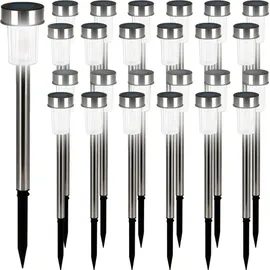 monzana Solarleuchte Edelstahl 24er Set wetterfest IP44 silber