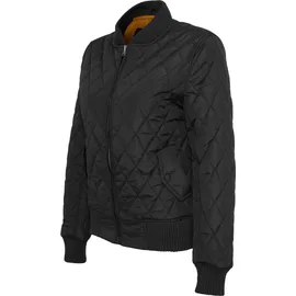 URBAN CLASSICS Damen Diamond Quilt Nylon Jacket Jacke, Black, XS