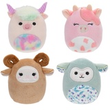 Squishmallows Squishville SQM0506-4er Pack Scheunen Squad, superweiche Mini-Squishmallows, 5cm Plüschfiguren