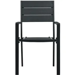 vidaXL Gartenstühle 4 Stk. Schwarz HDPE Holz-Optik
