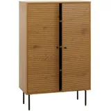 Mendler Highboard HWC-N78, Kommode Schrank Sideboard, skandinavischer Stil, Metall Holz Melamin MVG 130x80x40cm ~ natur