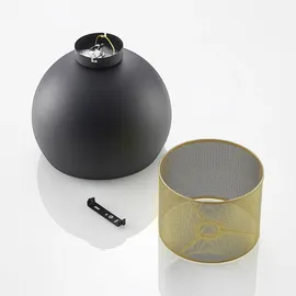 LUCANDE Sivanel Deckenleuchte, doppelter Schirm - Schwarz,