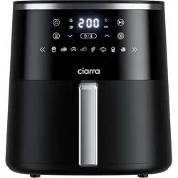 CIARRA Heißluftfritteuse, 5 L Airfryer, Touch-Display, Einstellbare Temperatur & Zeit, 8 Kochprogramme VMBAF1A