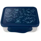 ergobag Edelstahl Brotdose mit Trennfach und Snack-Box, BPA-frei, Spülmaschinenfest Blau