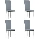 vidaXL Esszimmerstühle 4 Stk. Hellgrau Samt