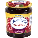 Landliebe Sauerkirsche Konfitüre stückig – 340 g Vorteilsgröße mit ausgewählten Sauerkirschen für ausgewogene Fruchtigkeit