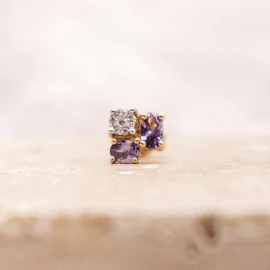 Fascination by Ellen K. Ohrstecker F Ohrringe Gold 375 Amethyst + Zirkonia gelb one-size