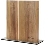 OLEIO magnetischer Messerblock aus Akazien-Massivholz mit beidseitigen Magnetleiste...