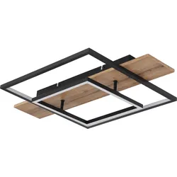 GLOBO LIGHTING LED Deckenleuchte "VANNI", schwarz (schwarz matt), Lampen, Deckenlampe, unterschiedliche Quadrate, 3 Helligkeitsstufen