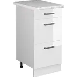 Vicco Küchenunterschrank R-Line 40 cm Weiß Schublade Arbeitsplatte