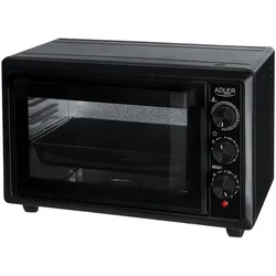 Adler AD 6023 Elektrischer Mini Backofen 26l Umluft Timer Backblech schwarz
